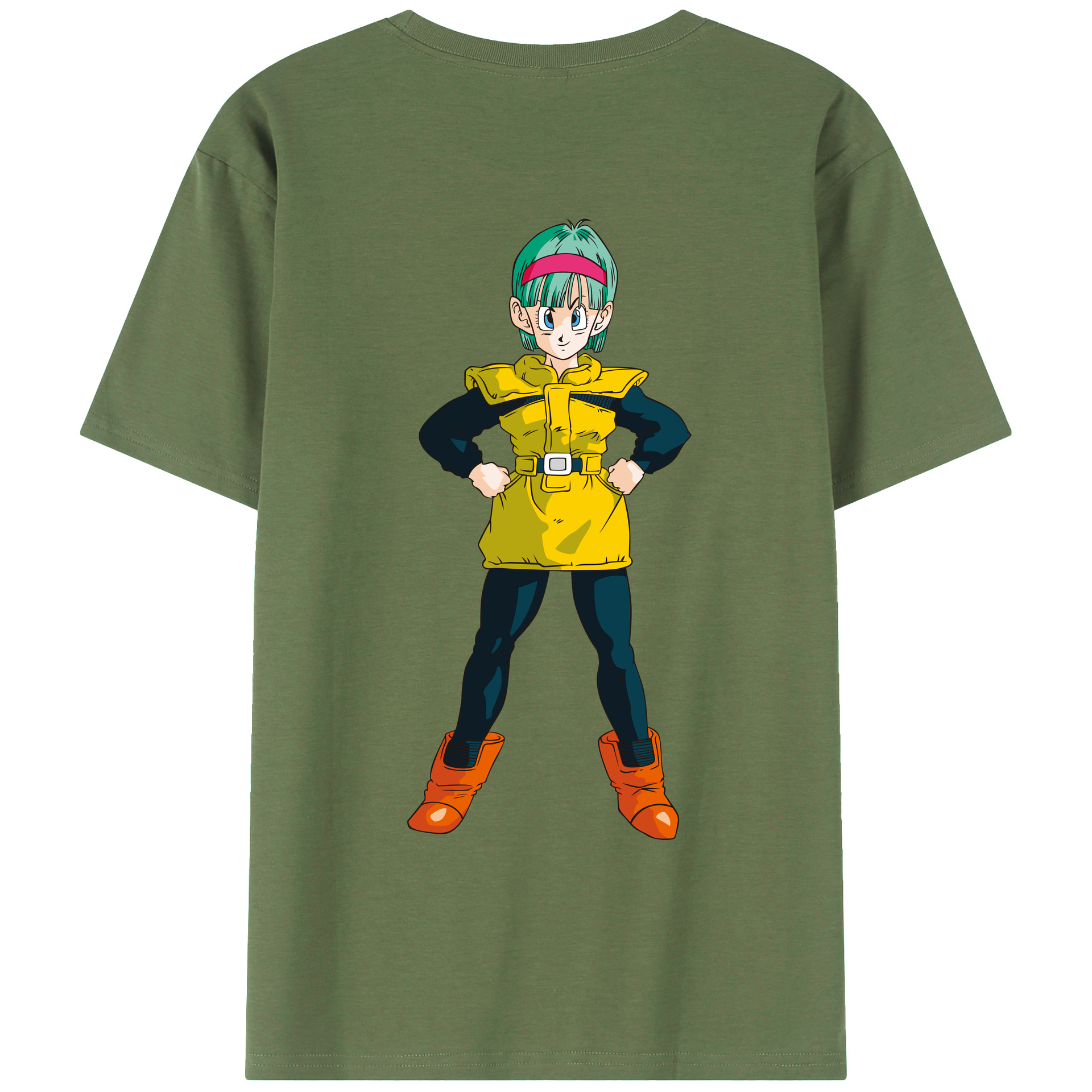 （画像用） ドラゴンボール ブルマ DRAGON BALL Bulma 綿100％ メンズ半袖Tシャツ（バックプリント） 通気性